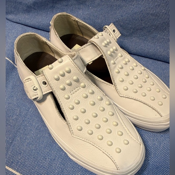 Vans Shoes - Never worn Vans LX Mary Jane’s leather sneakers pearlized white womens size 5